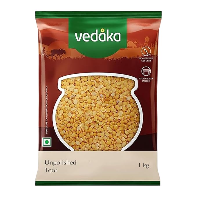Amazon Brand - Vedaka Popular Unpolished Toor Dal | 1 Kg Pack